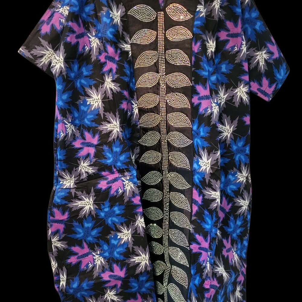 Ankara Women boubou sequence front dress - ONE size fits most